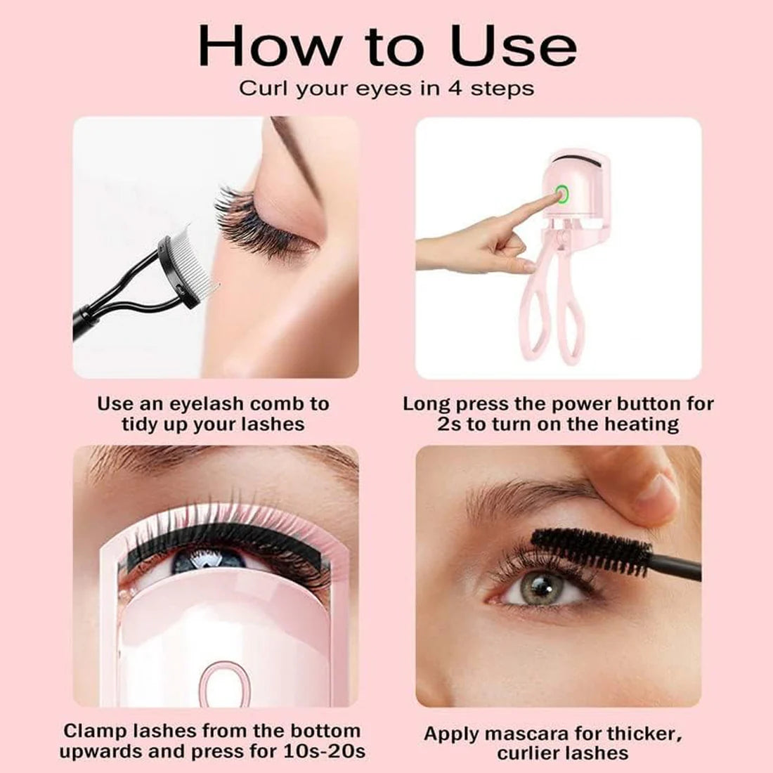 Heated eyelash curler